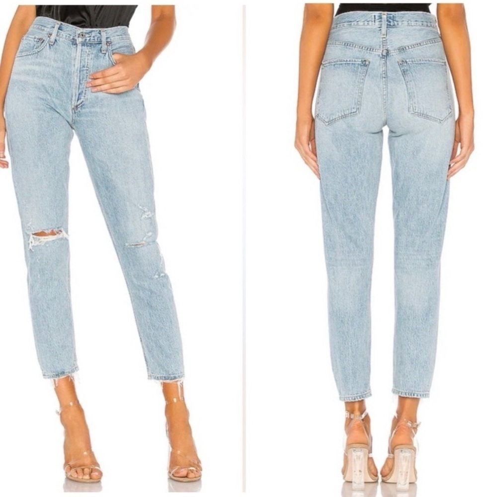 Agolde Jamie High Rise Classic in Shakedown Distressed 90s  Size 25